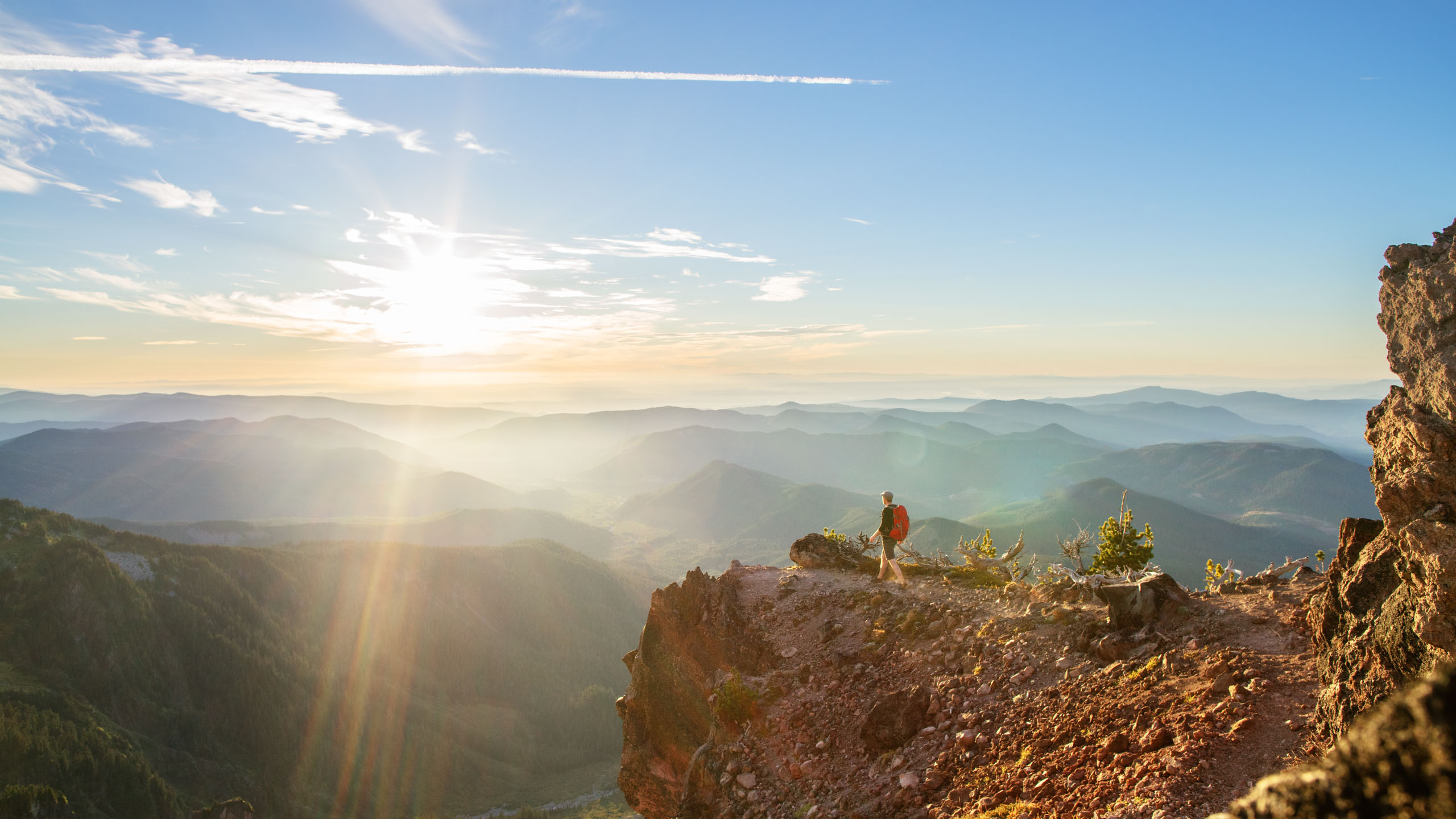 Hiker at McNeil Point