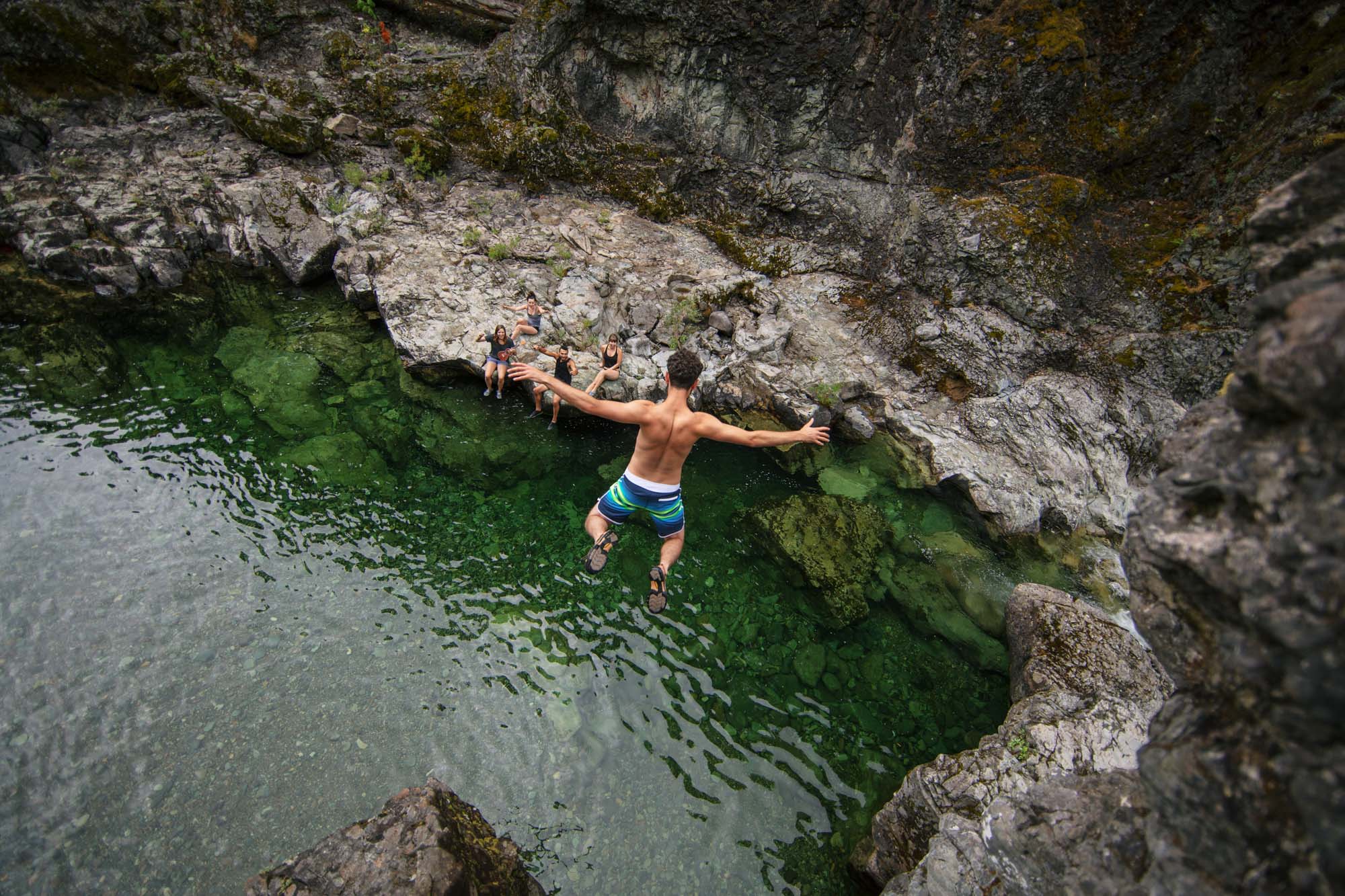 Man jumps into three pools